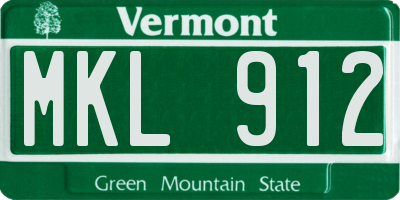 VT license plate MKL912