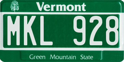 VT license plate MKL928