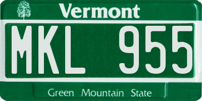 VT license plate MKL955