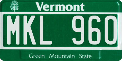 VT license plate MKL960