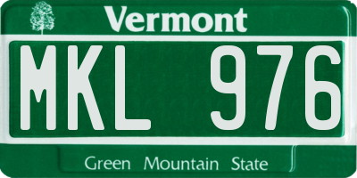 VT license plate MKL976