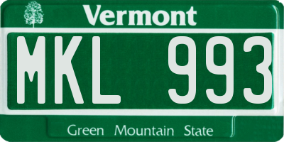 VT license plate MKL993