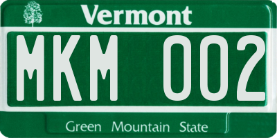 VT license plate MKM002