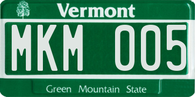 VT license plate MKM005
