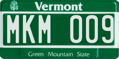 VT license plate MKM009