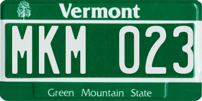 VT license plate MKM023