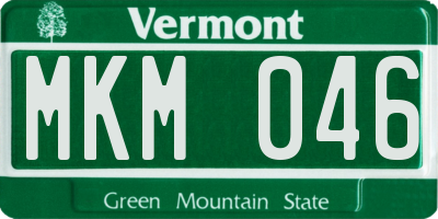 VT license plate MKM046