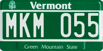 VT license plate MKM055