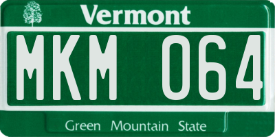VT license plate MKM064