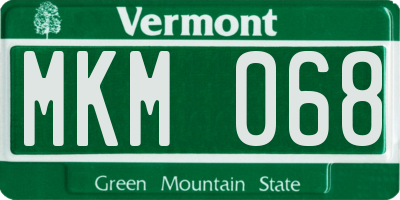 VT license plate MKM068