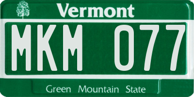VT license plate MKM077