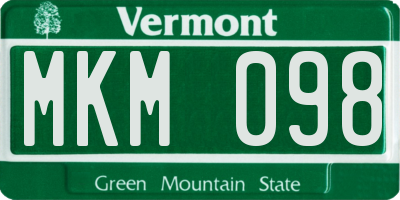 VT license plate MKM098