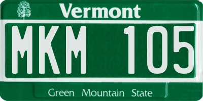 VT license plate MKM105