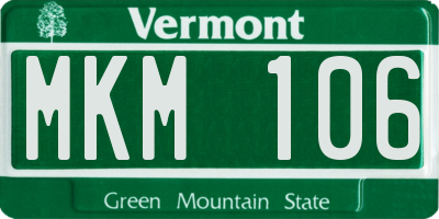 VT license plate MKM106