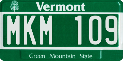 VT license plate MKM109