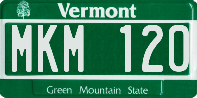 VT license plate MKM120