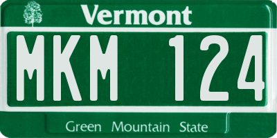 VT license plate MKM124