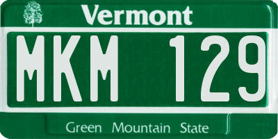 VT license plate MKM129