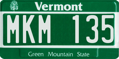 VT license plate MKM135