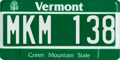 VT license plate MKM138