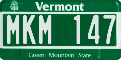 VT license plate MKM147