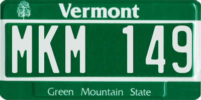 VT license plate MKM149