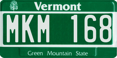 VT license plate MKM168