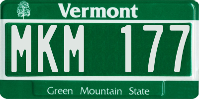 VT license plate MKM177