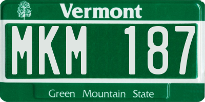 VT license plate MKM187