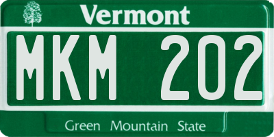 VT license plate MKM202