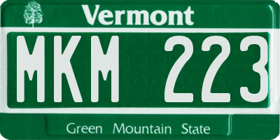 VT license plate MKM223