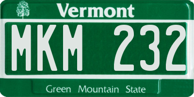 VT license plate MKM232