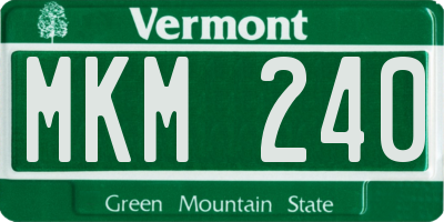 VT license plate MKM240