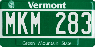 VT license plate MKM283