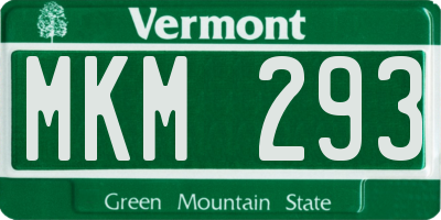 VT license plate MKM293
