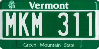 VT license plate MKM311