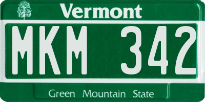 VT license plate MKM342