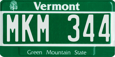 VT license plate MKM344