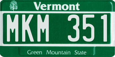 VT license plate MKM351