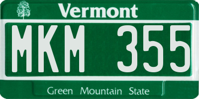 VT license plate MKM355