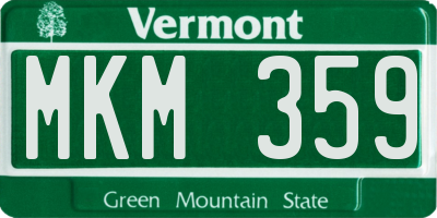 VT license plate MKM359