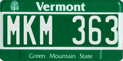 VT license plate MKM363