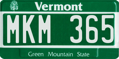 VT license plate MKM365