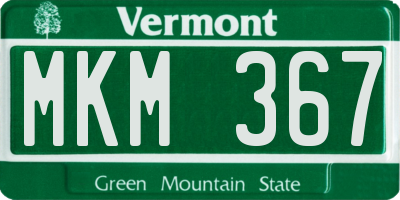 VT license plate MKM367