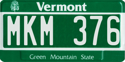 VT license plate MKM376