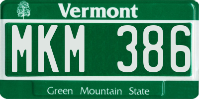 VT license plate MKM386