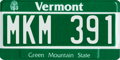 VT license plate MKM391