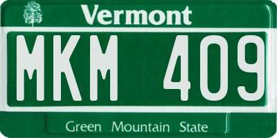 VT license plate MKM409