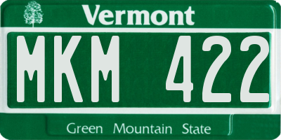 VT license plate MKM422