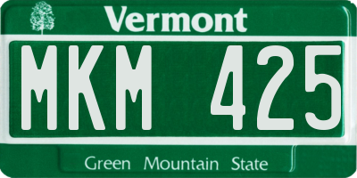 VT license plate MKM425